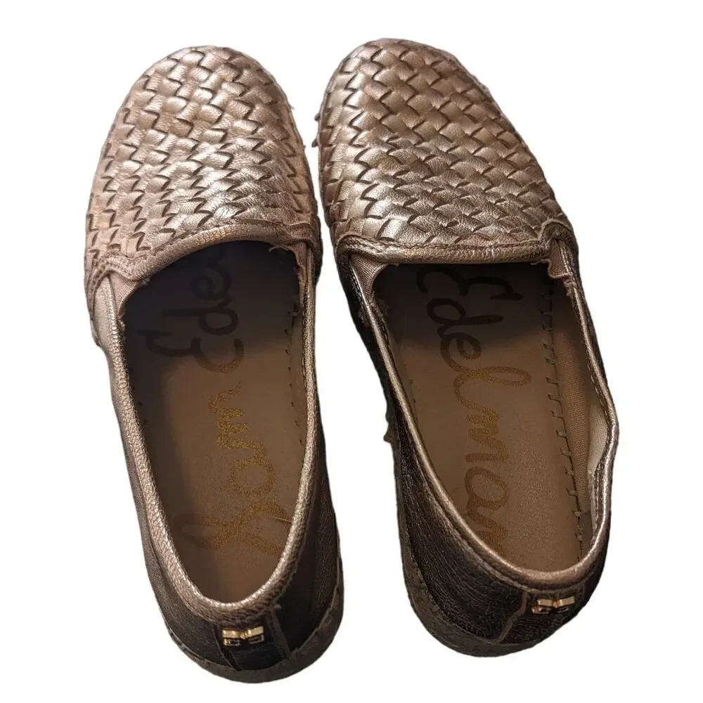 Sam Edelman Rose Gold Catherine Woven Platform Espadrilles 5.5